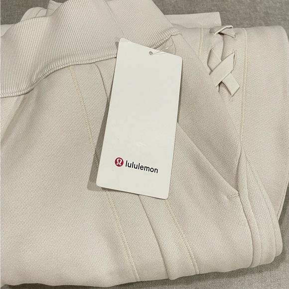 NWT LULULEMON BRAIDED DETAIL HIGH RISE JOGGER 8 white cream NWT  FLEECE 8 - Picture 7 of 7